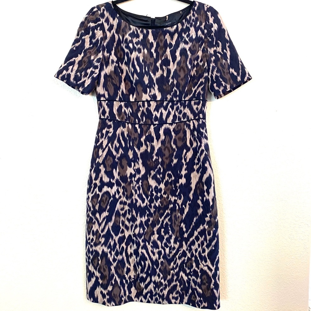 Tahari Leopard print sheath dress